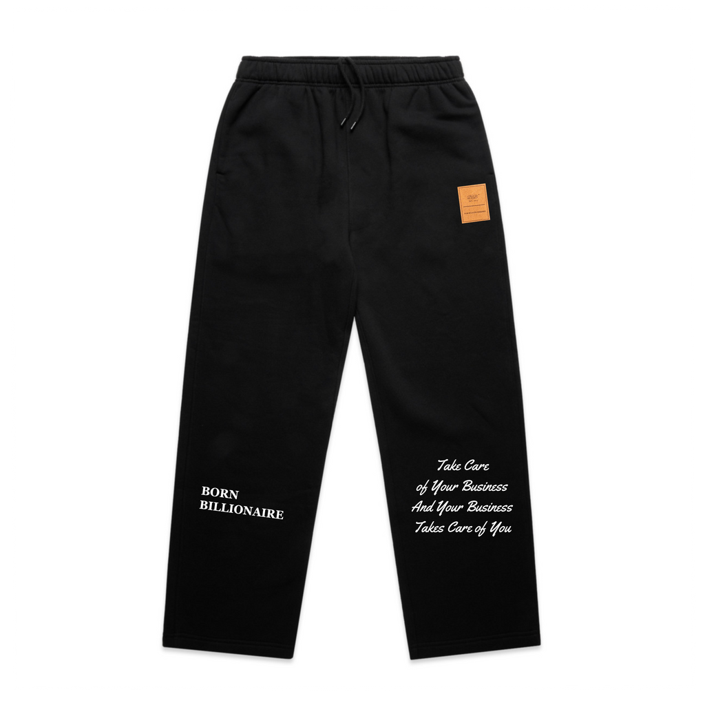 Born Billionaire Suede Patch Cuffless Sweatpants