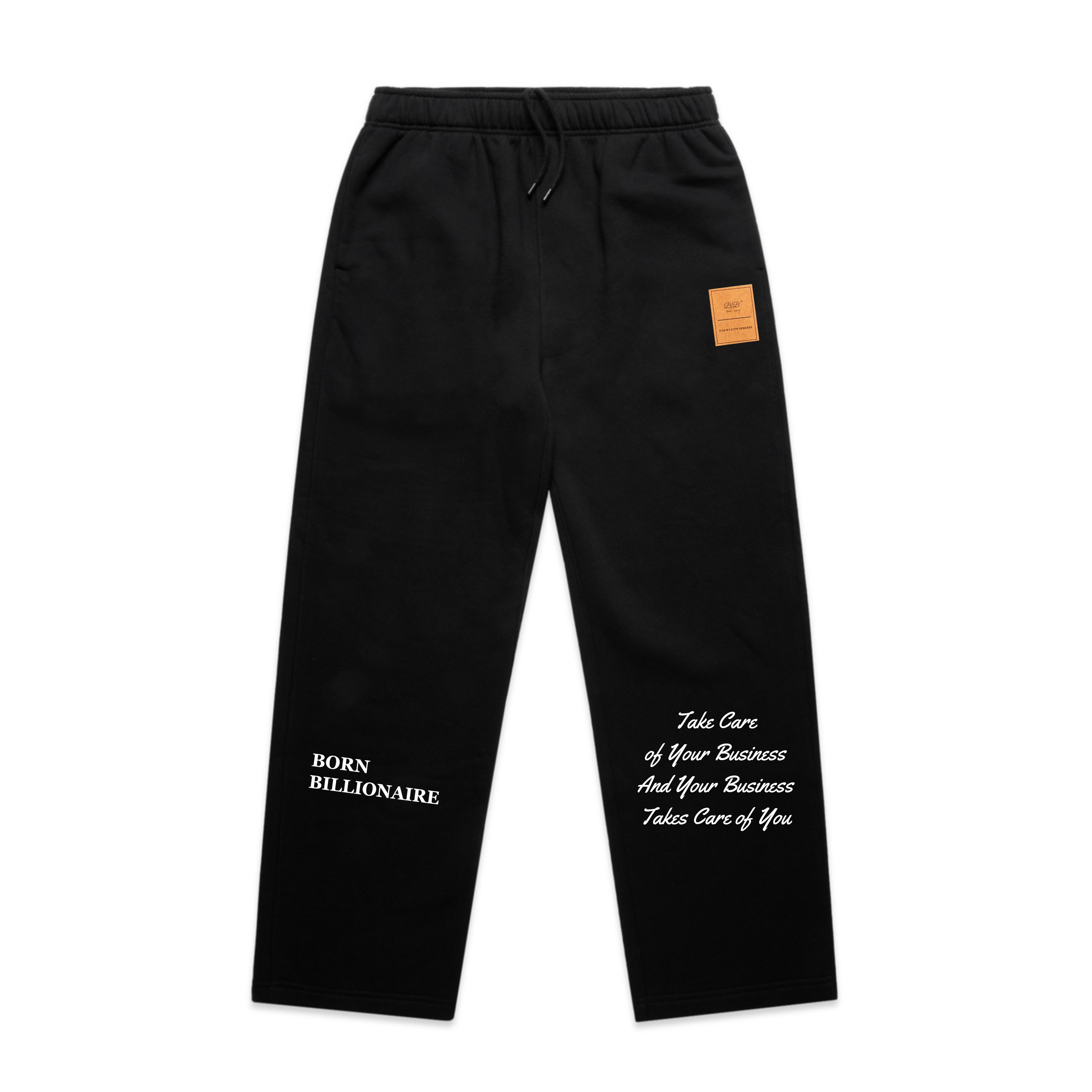 Born Billionaire Suede Patch Cuffless Sweatpants