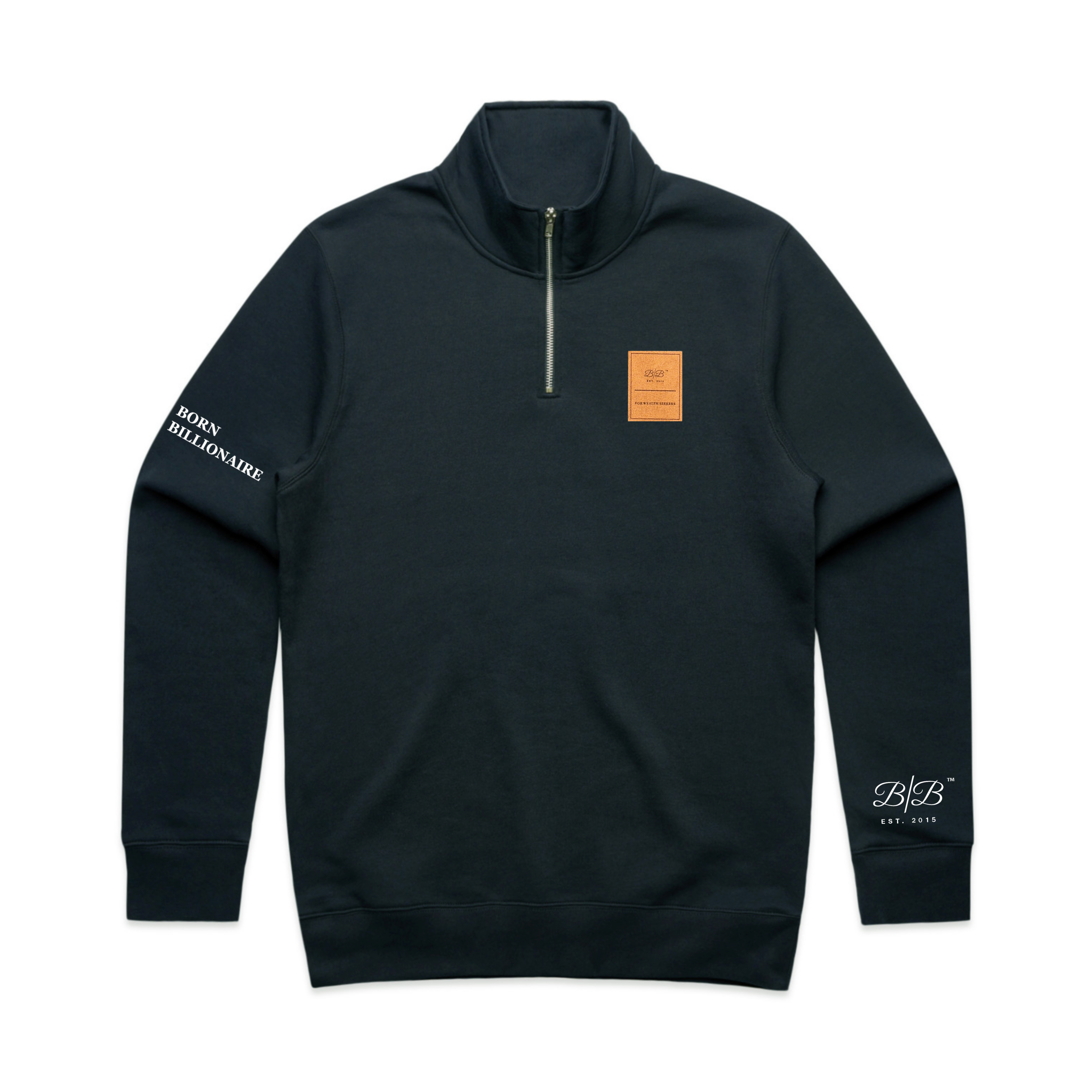 Born Billionaire Suede Patch Quarter-Zip