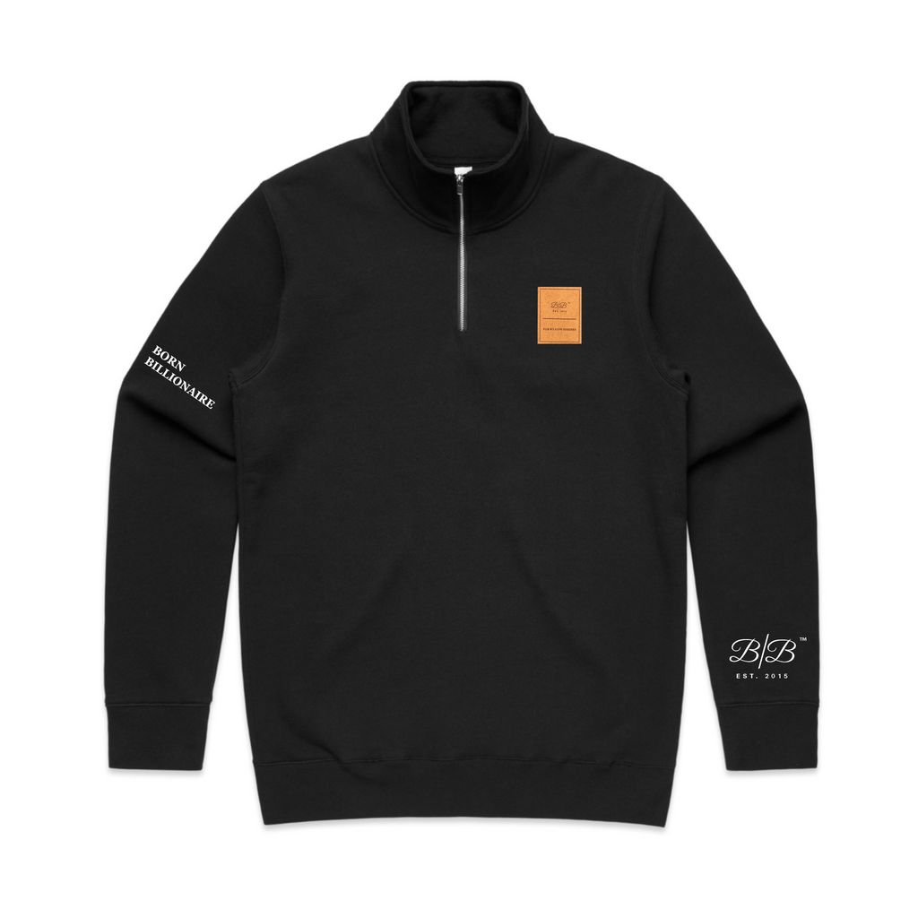 Born Billionaire Suede Patch Quarter-Zip