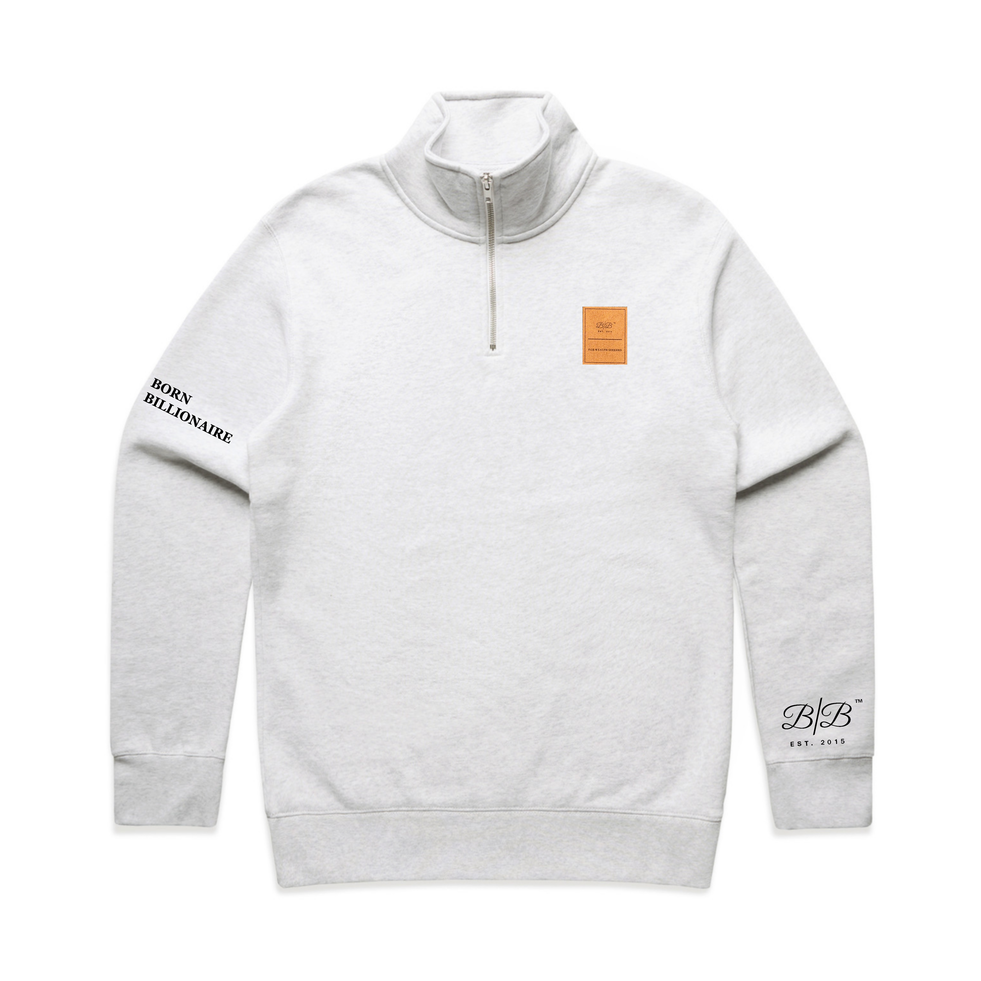 Born Billionaire Suede Patch Quarter-Zip
