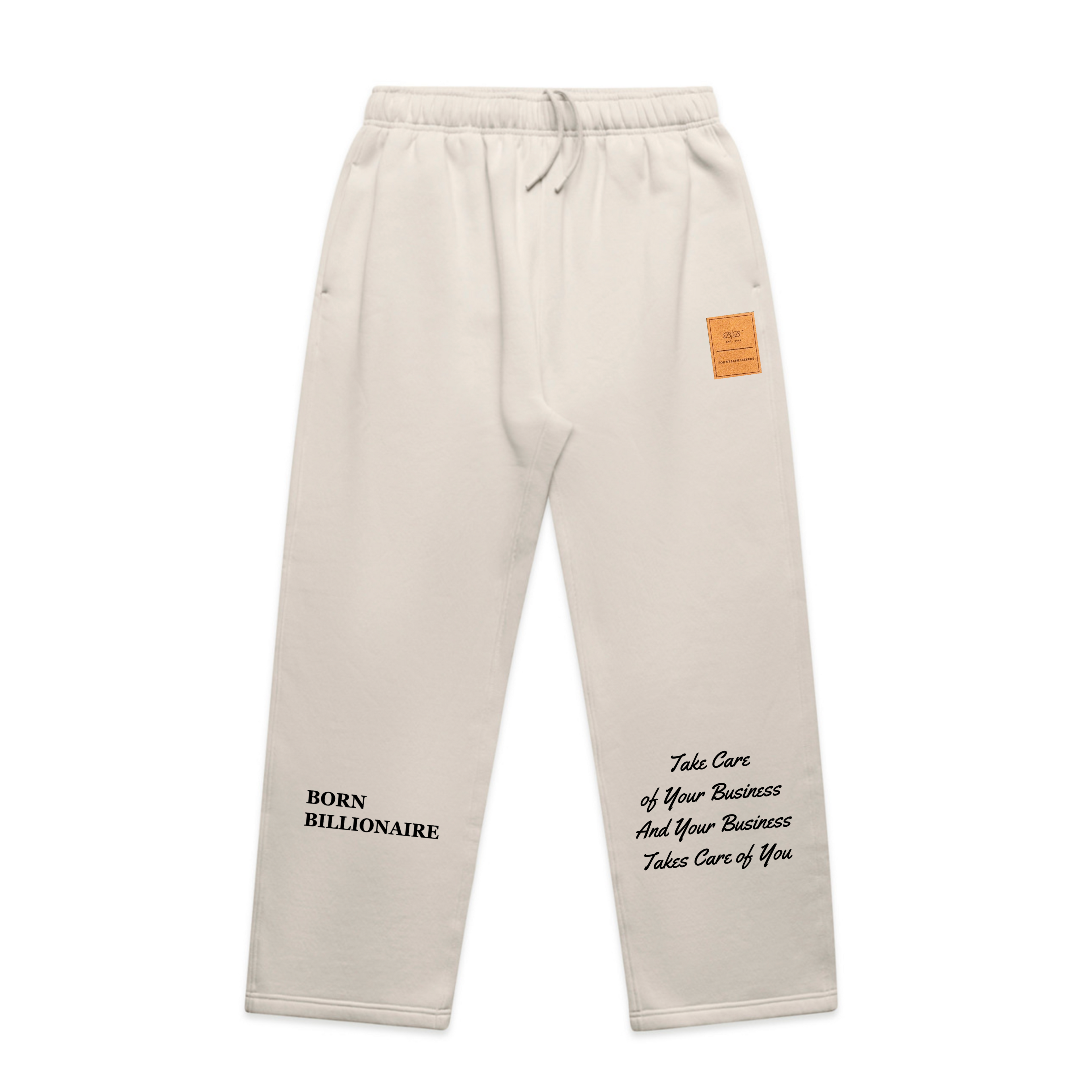 Born Billionaire Suede Patch Cuffless Sweatpants