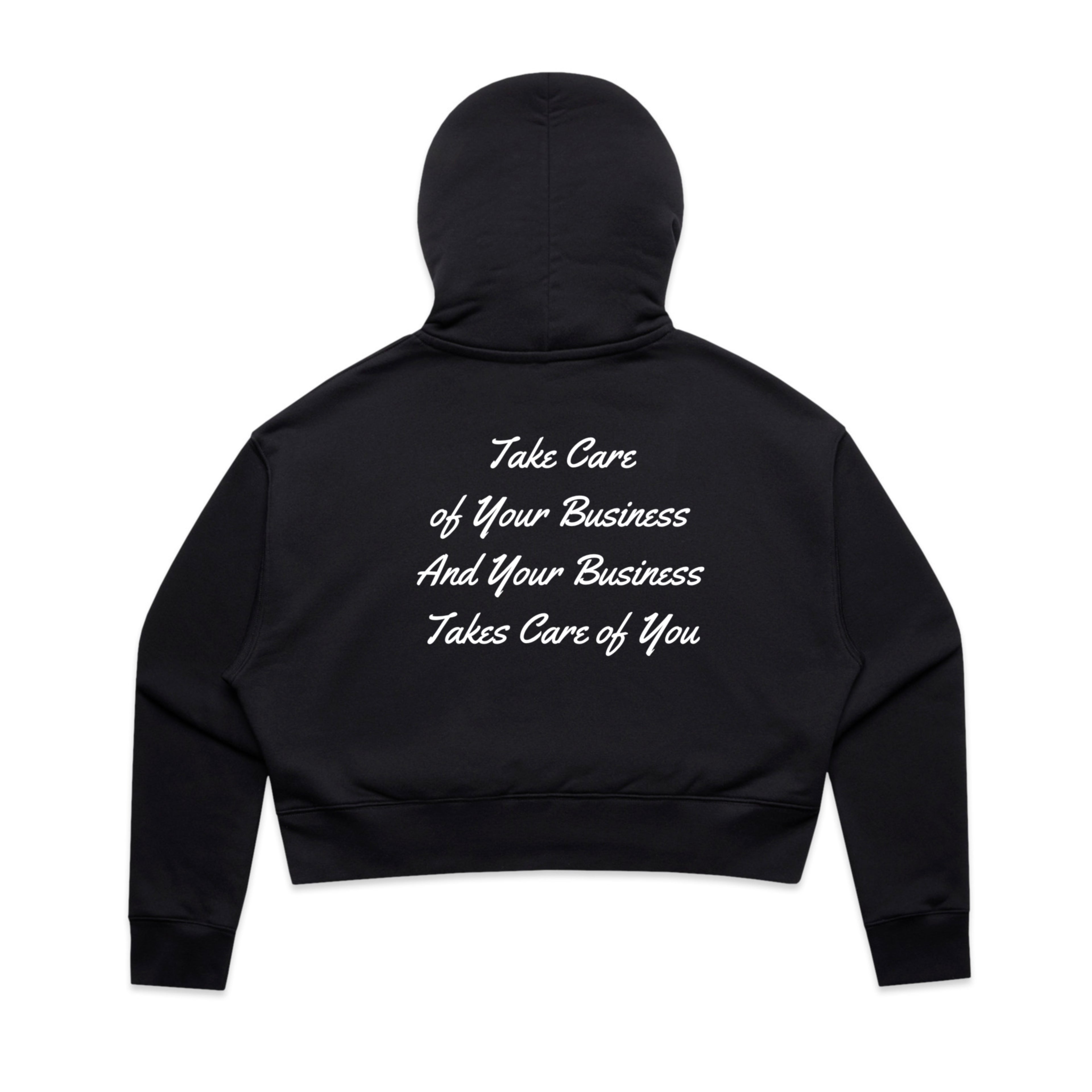 Born Billionaire Women’s Relaxed Suede Patch Crop Top Hoodie