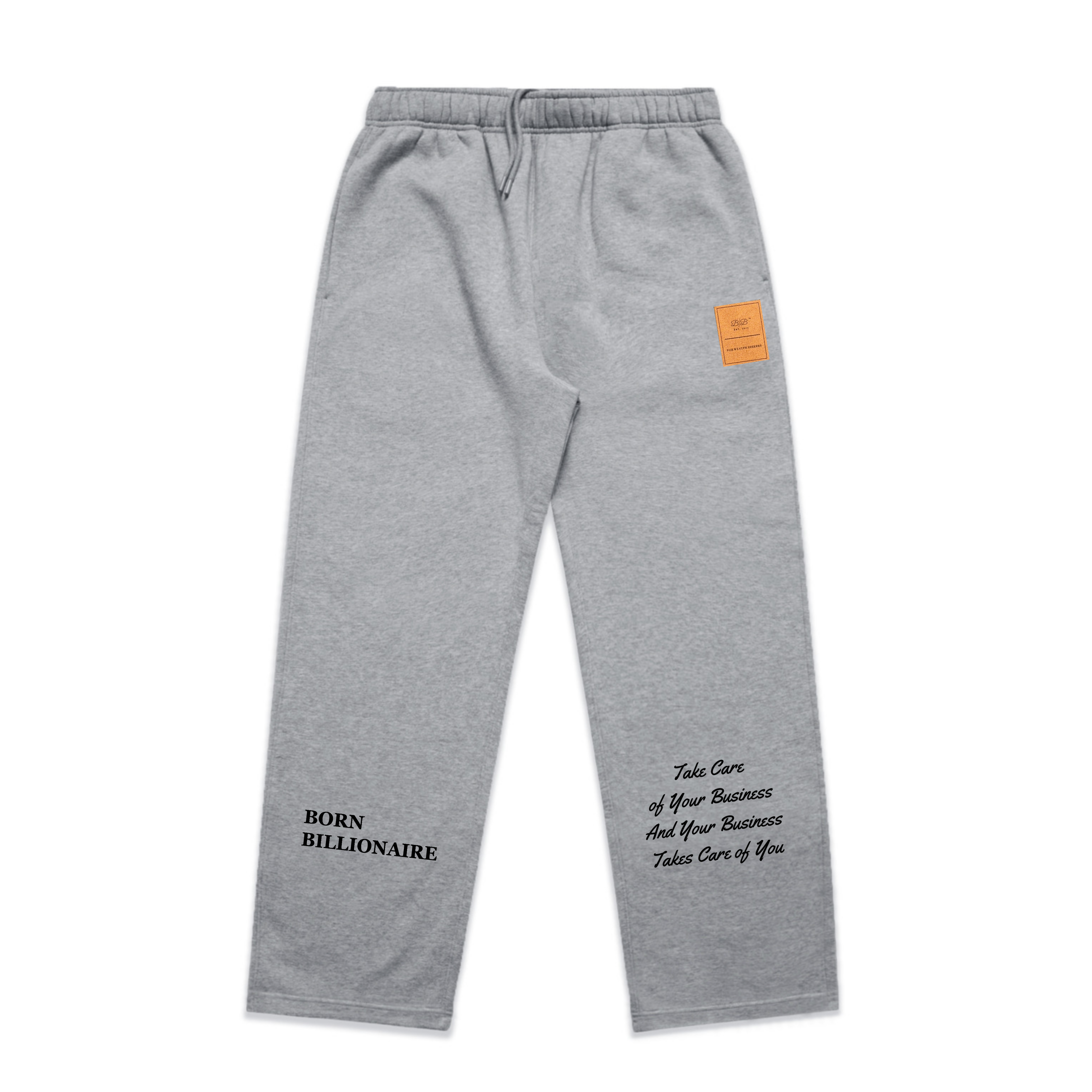 Born Billionaire Suede Patch Cuffless Sweatpants