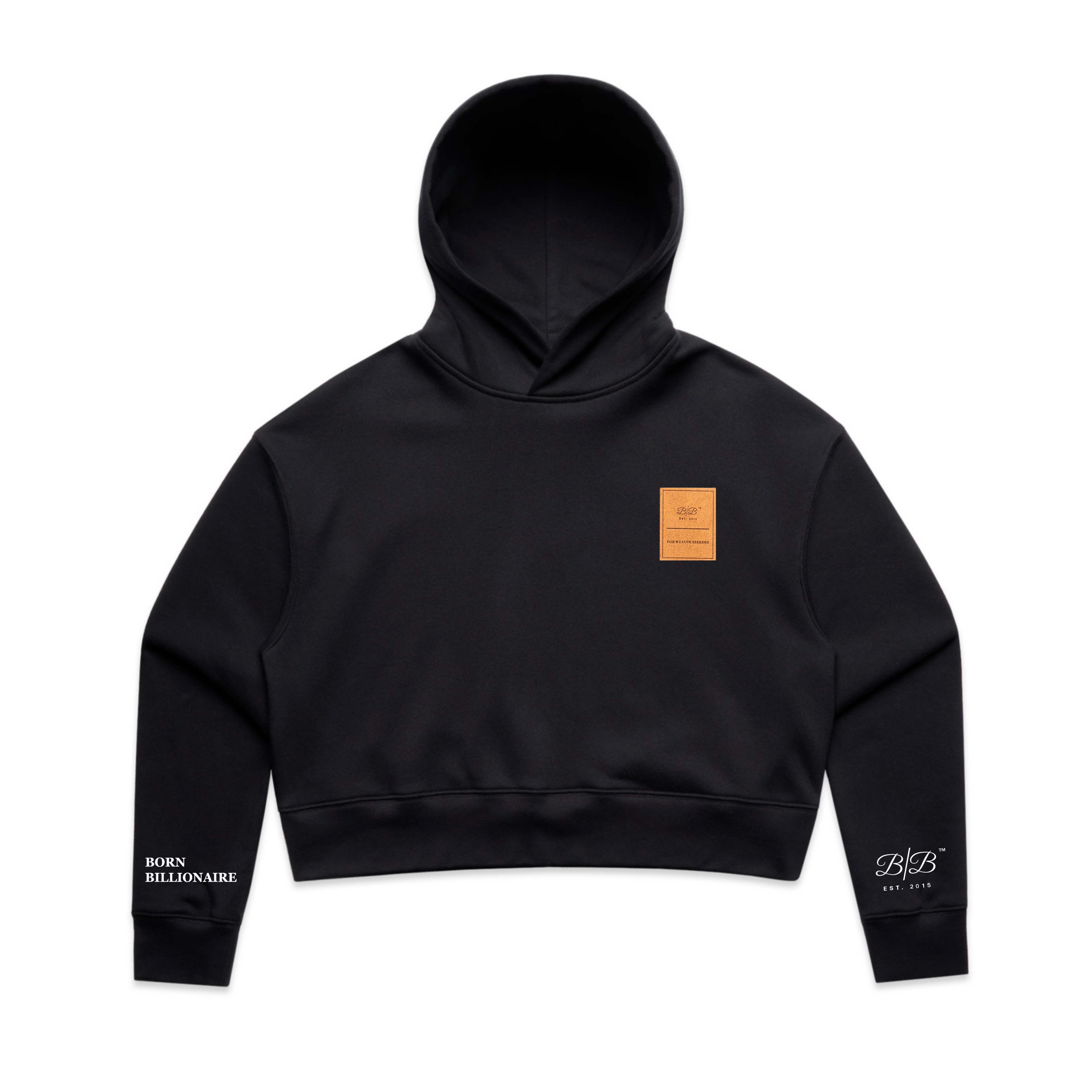 Born Billionaire Women’s Suede Patch Crop Hoodie