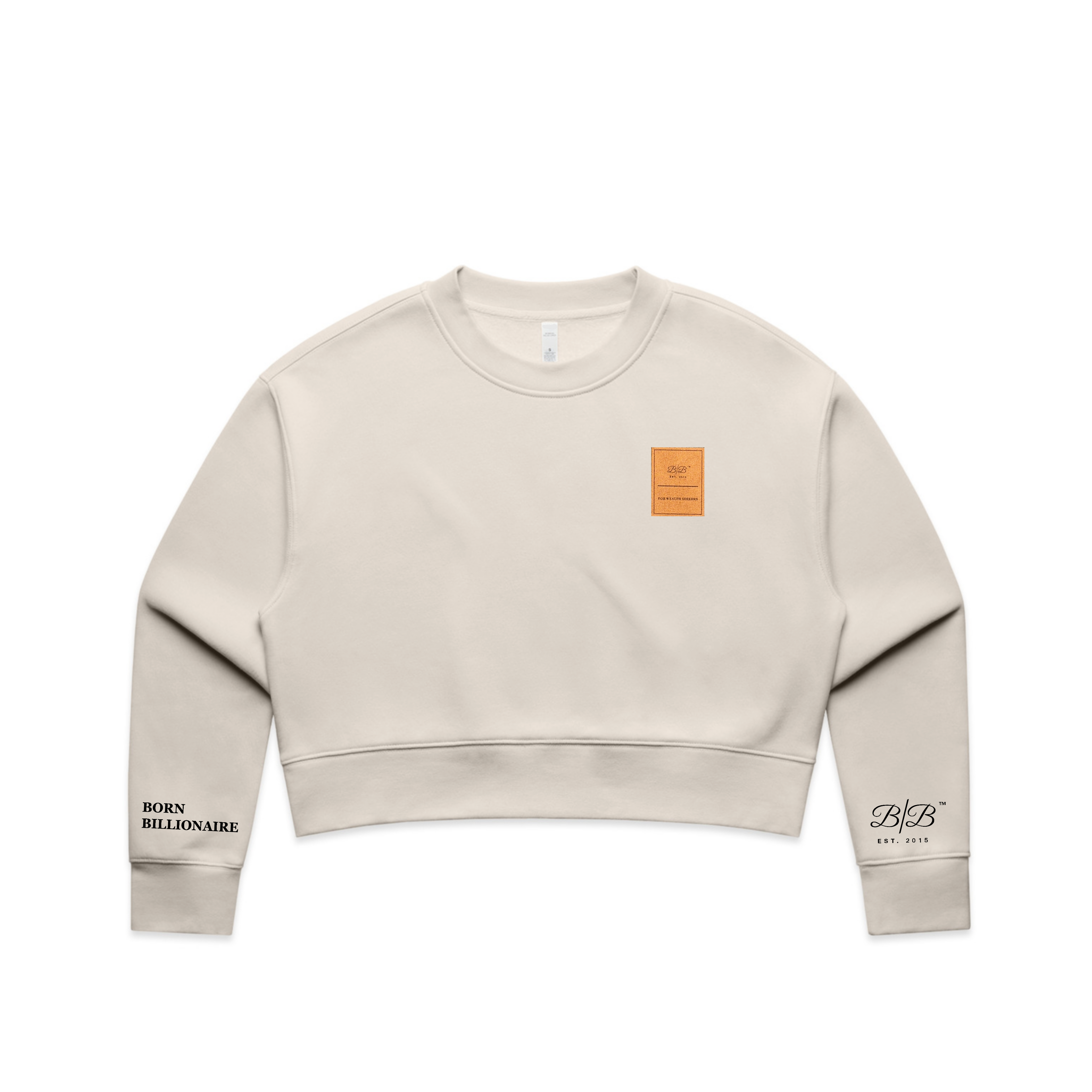 Born Billionaire Women’s Suede Patch Cropped Crewneck