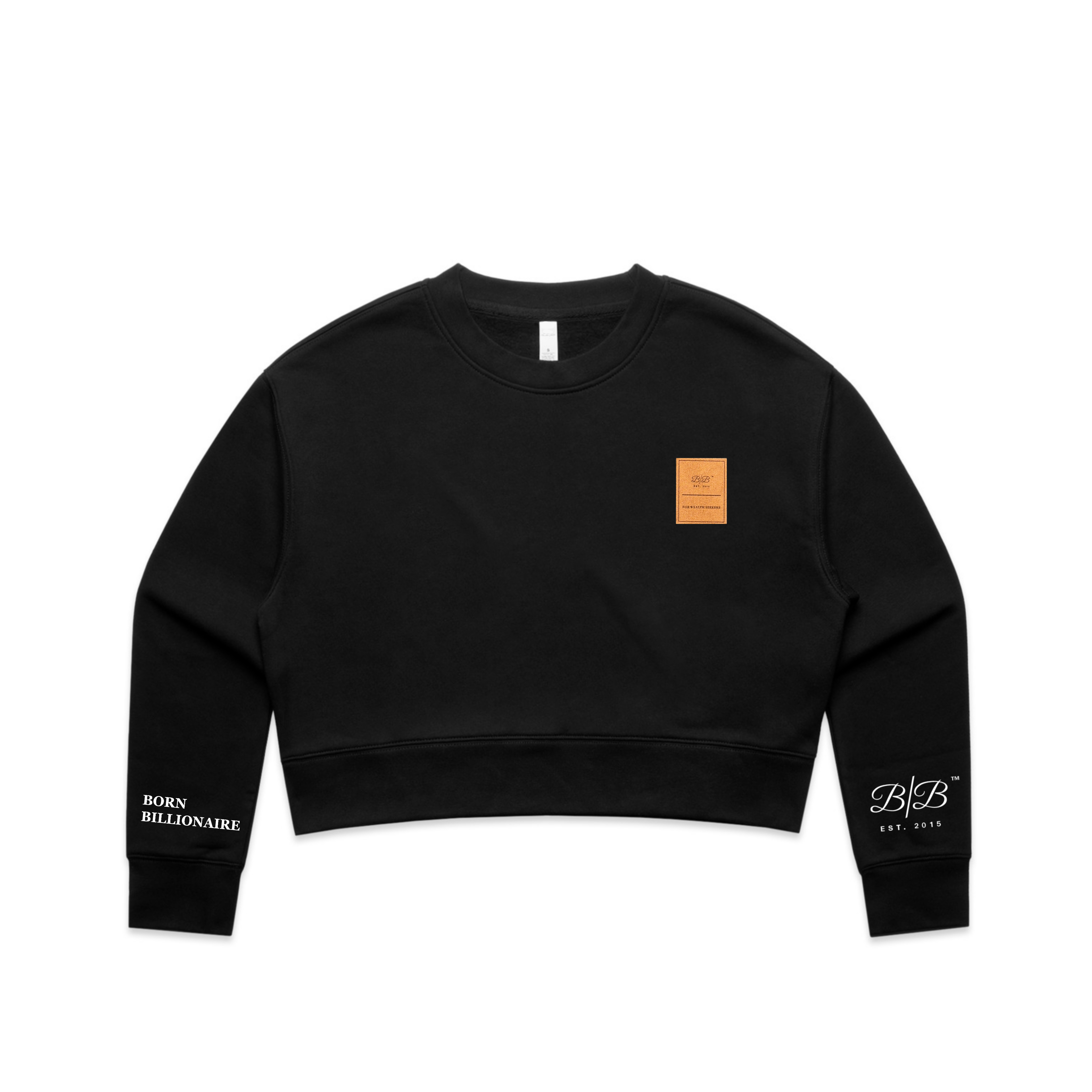 Born Billionaire Women’s Suede Patch Cropped Crewneck