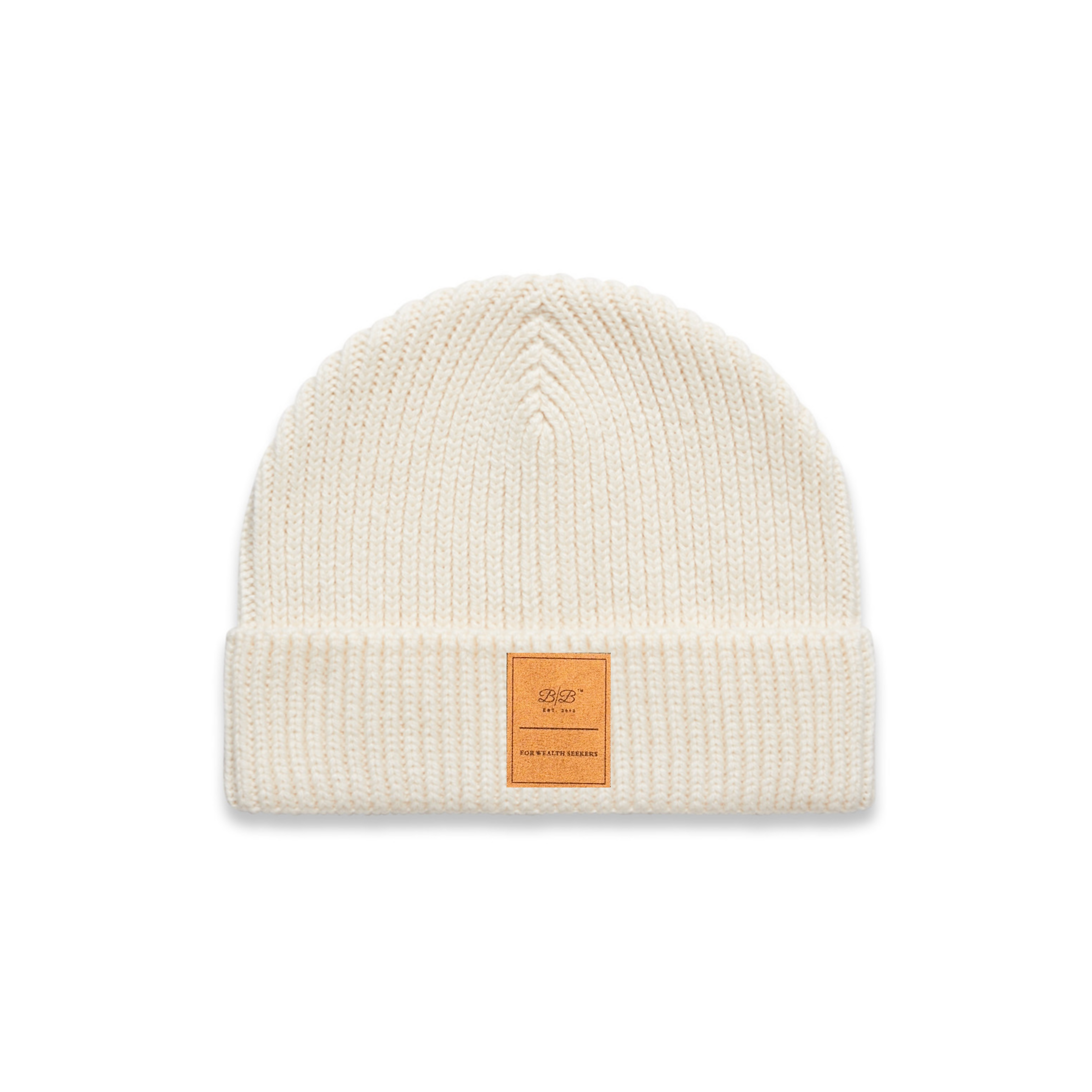 Born Billionaire Suede Patch Wool Knit Beanie