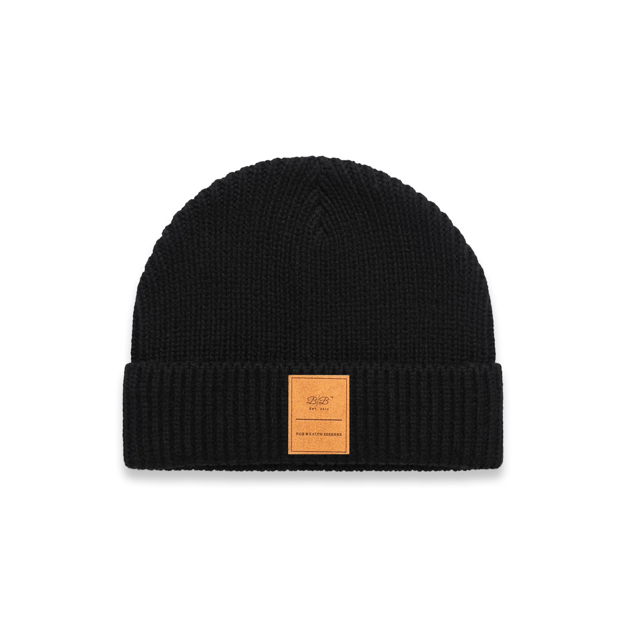 Born Billionaire Suede Patch Wool Knit Beanie